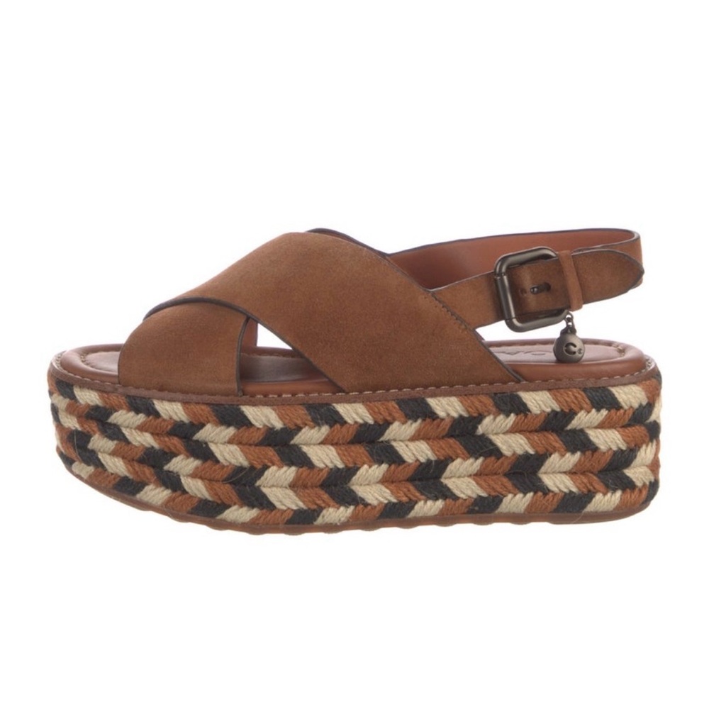 COACH Suede Patterned Slingback Sandals